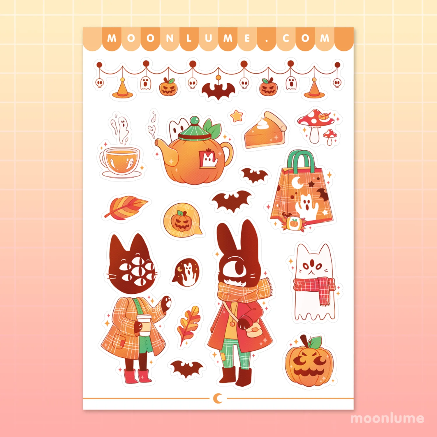 Cozy Halloween - matte vinyl sticker sheet