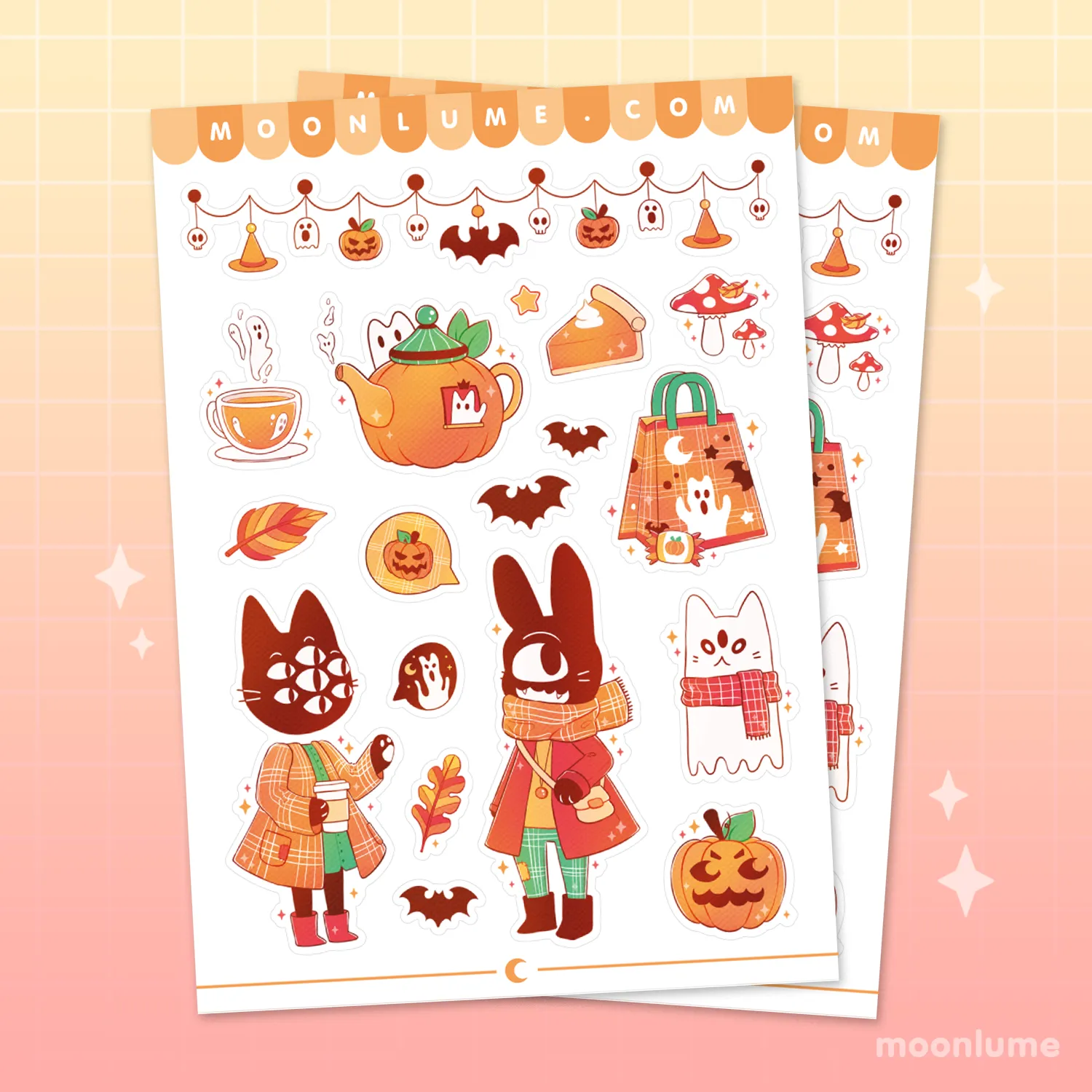 Cozy Halloween - matte vinyl sticker sheet