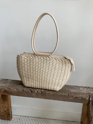 Cream woven vintage purse