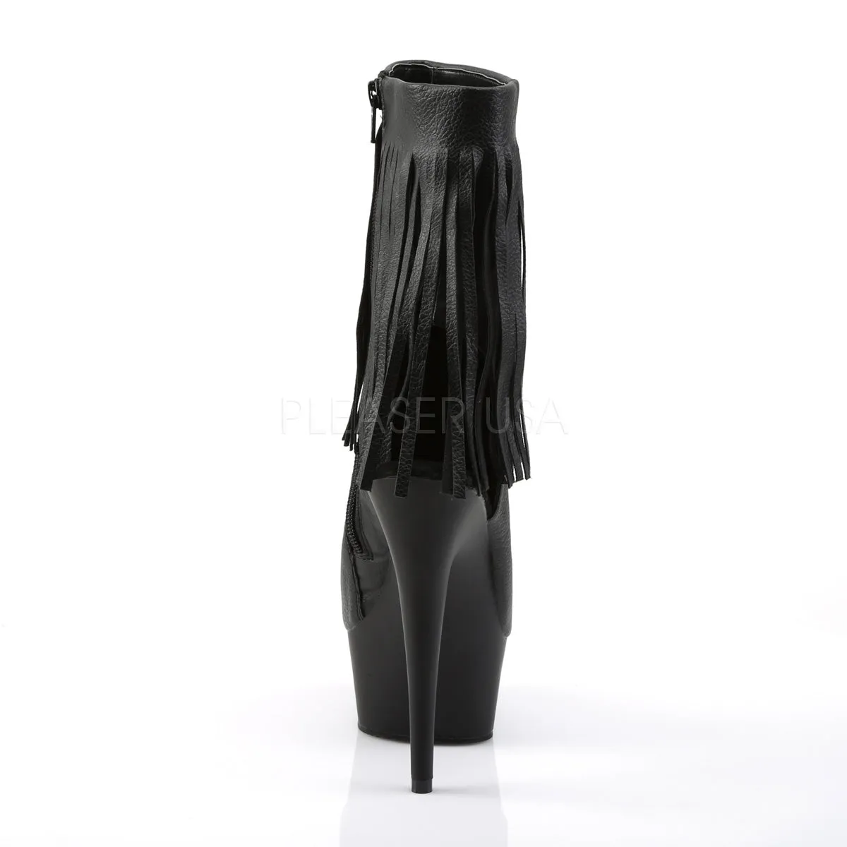 DELIGHT-1019  Black Faux Leather/Black Matte