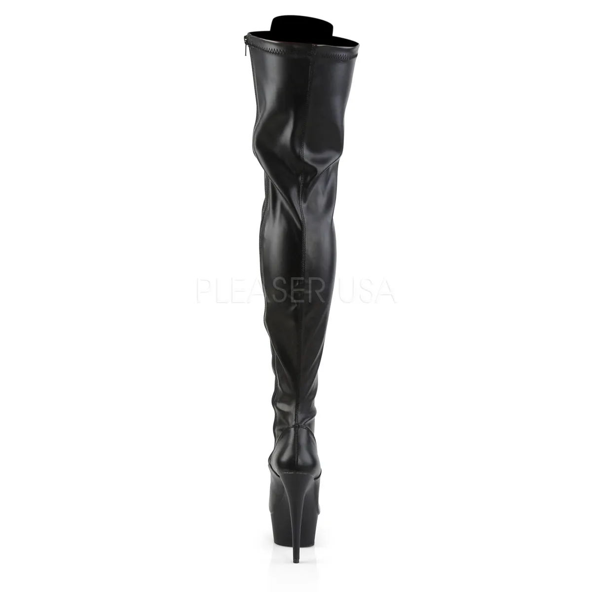 DELIGHT-3023  Black Str Faux Leather/Black Matte