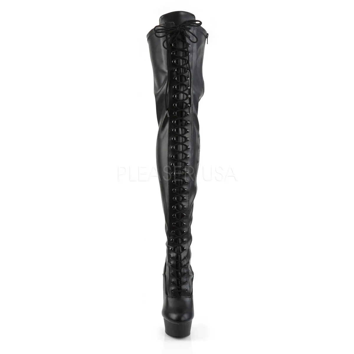 DELIGHT-3023  Black Str Faux Leather/Black Matte