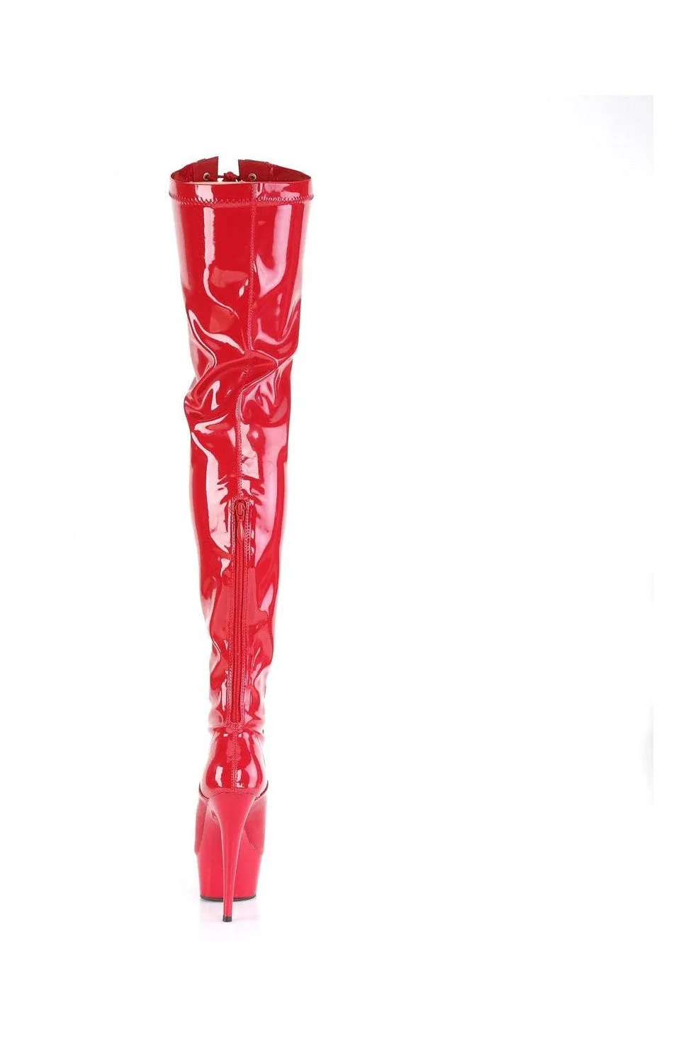 DELIGHT-3027 Thigh Boot | Red Patent