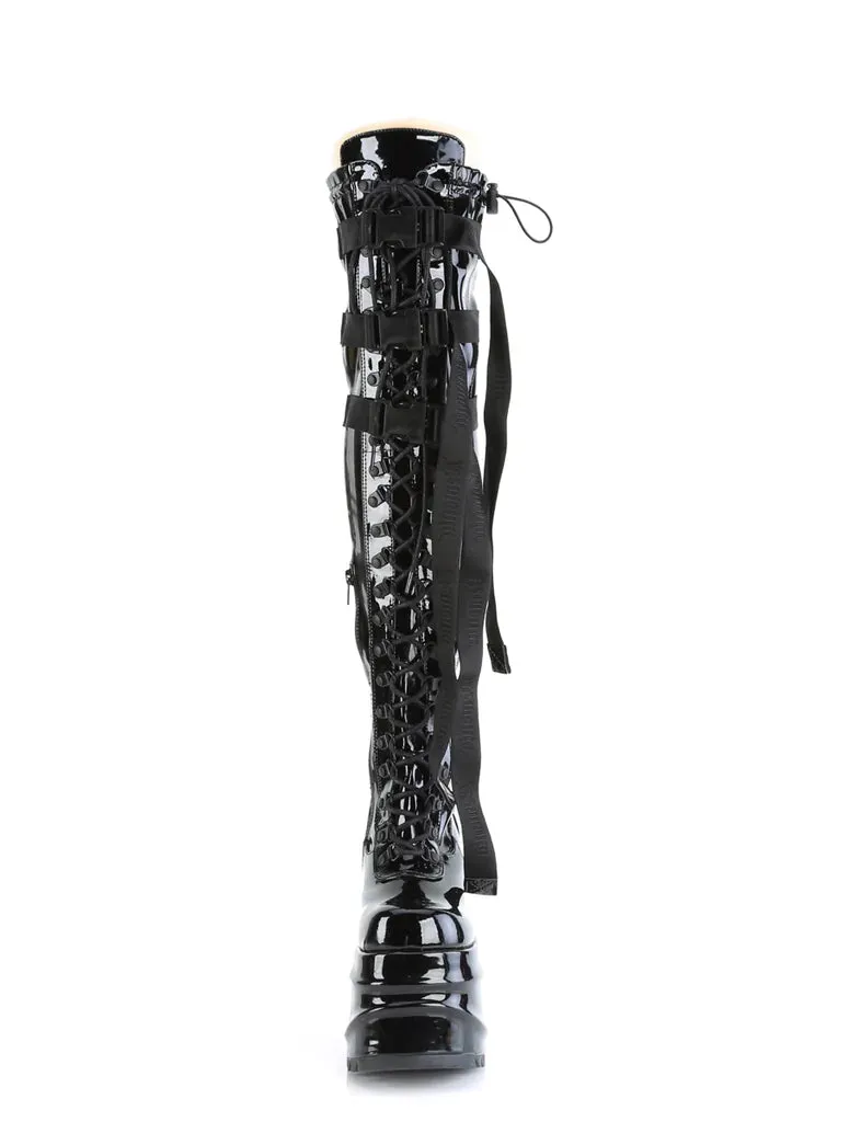 DEMONIA WAVE-315 - BLACK PATENT ✰ PRE ORDER ✰