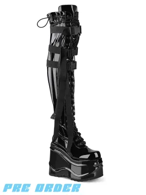 DEMONIA WAVE-315 - BLACK PATENT ✰ PRE ORDER ✰