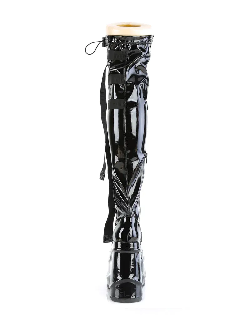 DEMONIA WAVE-315 - BLACK PATENT ✰ PRE ORDER ✰