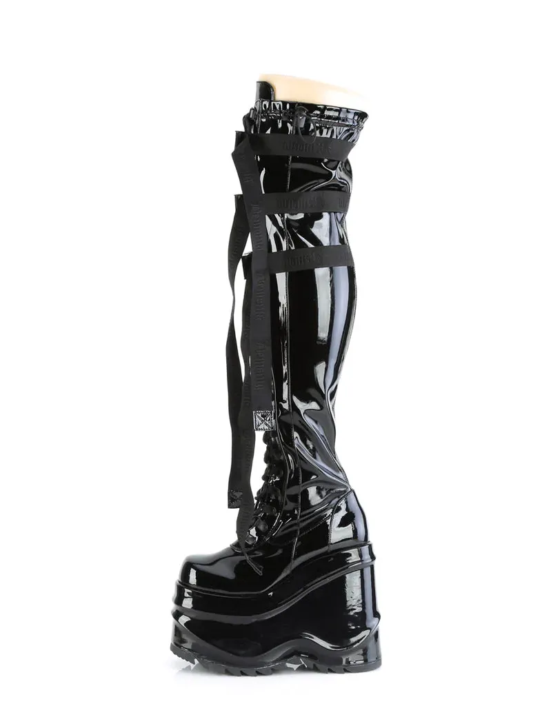 DEMONIA WAVE-315 - BLACK PATENT ✰ PRE ORDER ✰