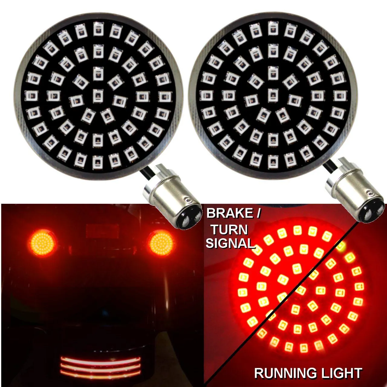 Eagle Lights Midnight Edition Rear LED Turn Signals, Running Lights and Brake Lights for Harley Davidson Motorcycle