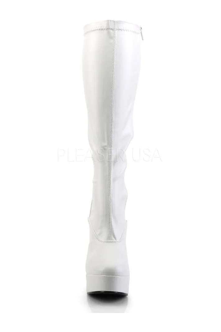 ELECTRA-2000Z Platform Boot  | White Faux Leather