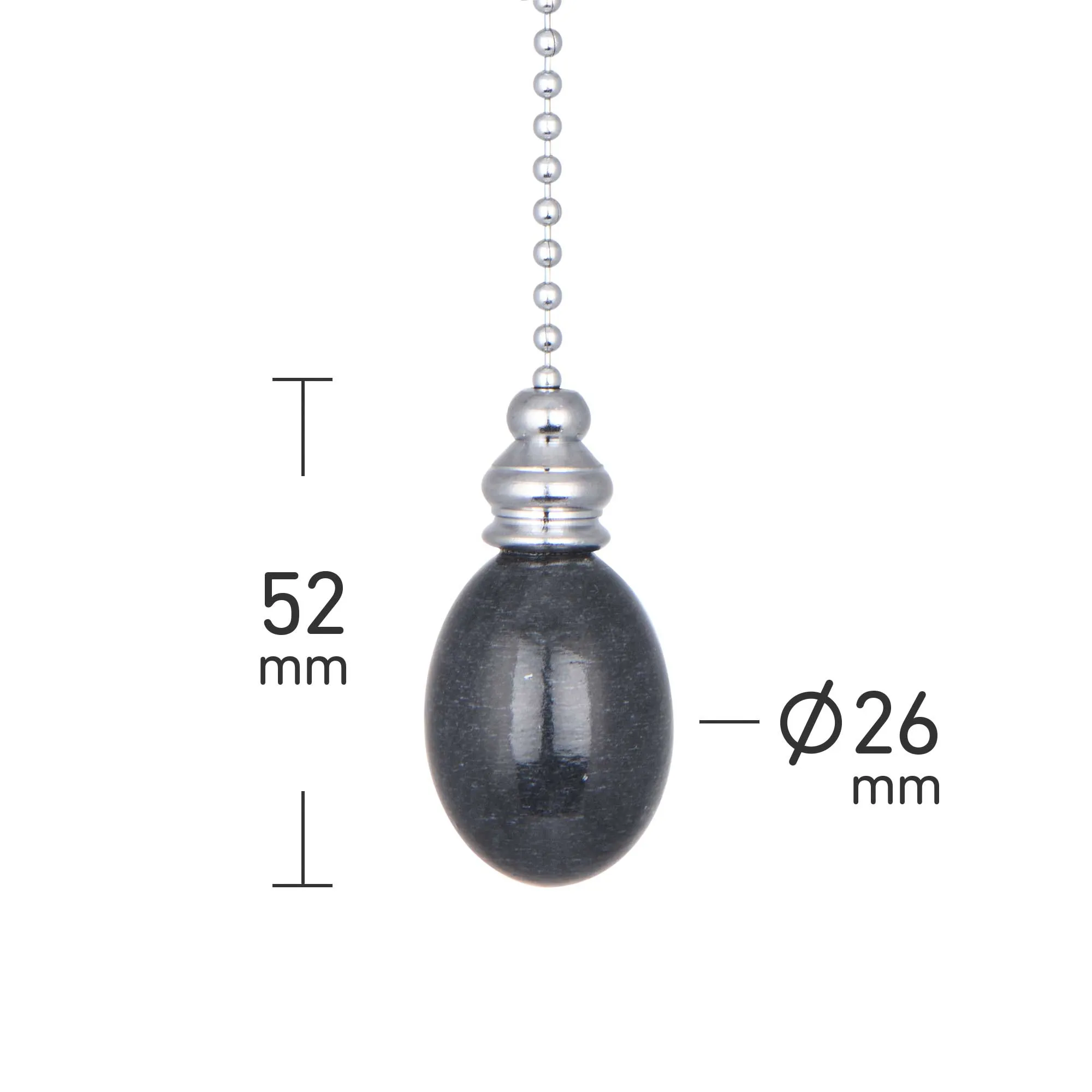 ElekTek Light Pull Chain Marble Egg Drop Chrome With 80cm Matching Chain