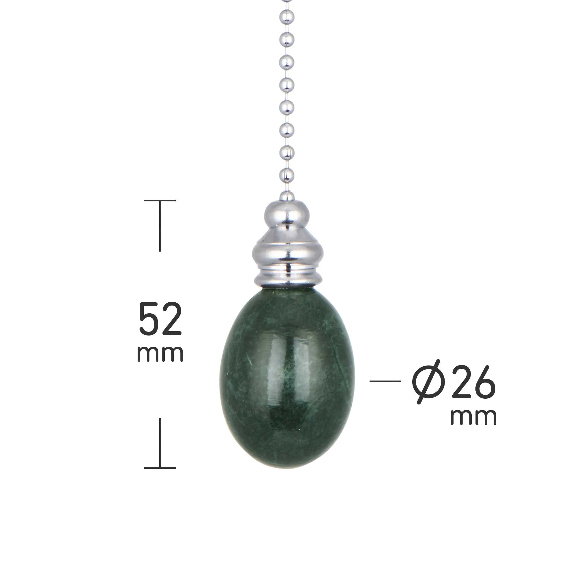 ElekTek Light Pull Chain Marble Egg Drop Chrome With 80cm Matching Chain