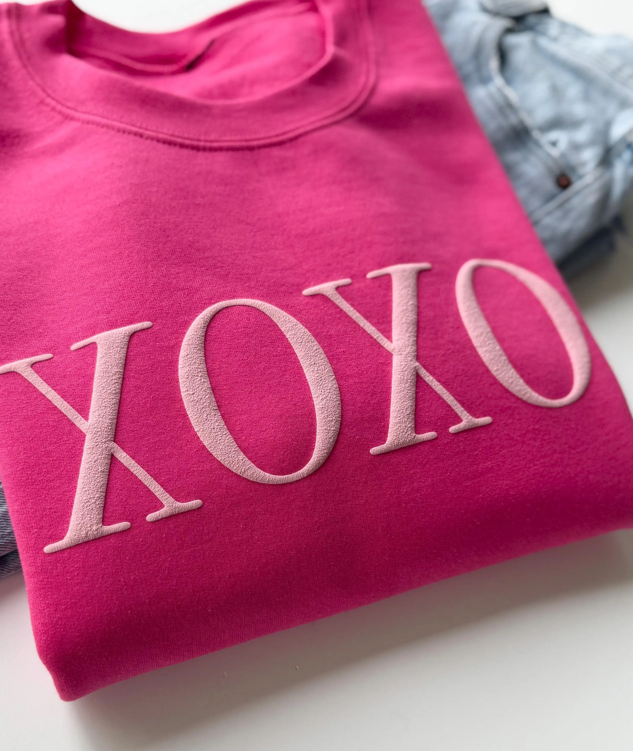 Embossed Puff XOXO Sweatshirt