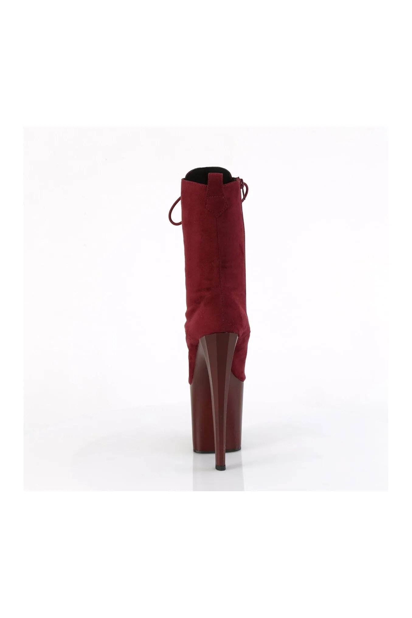 ENCHANT-1040 Burgundy Faux Suede Knee Boot