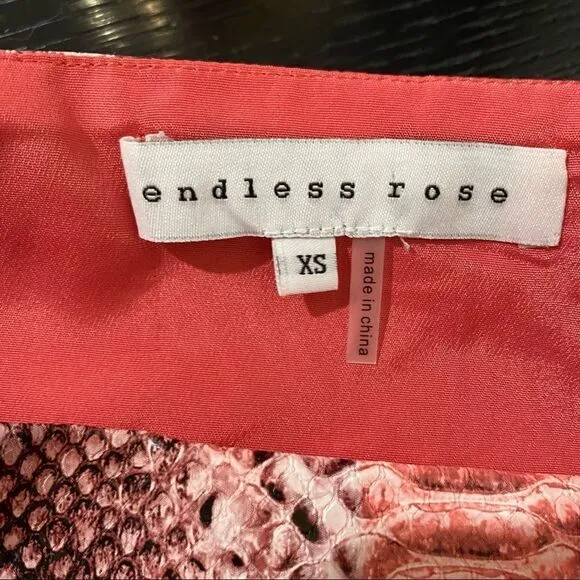 ENDLESS ROSE Faux Snake Skin Mini Skirt NWOT