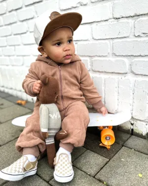 Ezra Hooded Jumpsuit - Teddy Bear