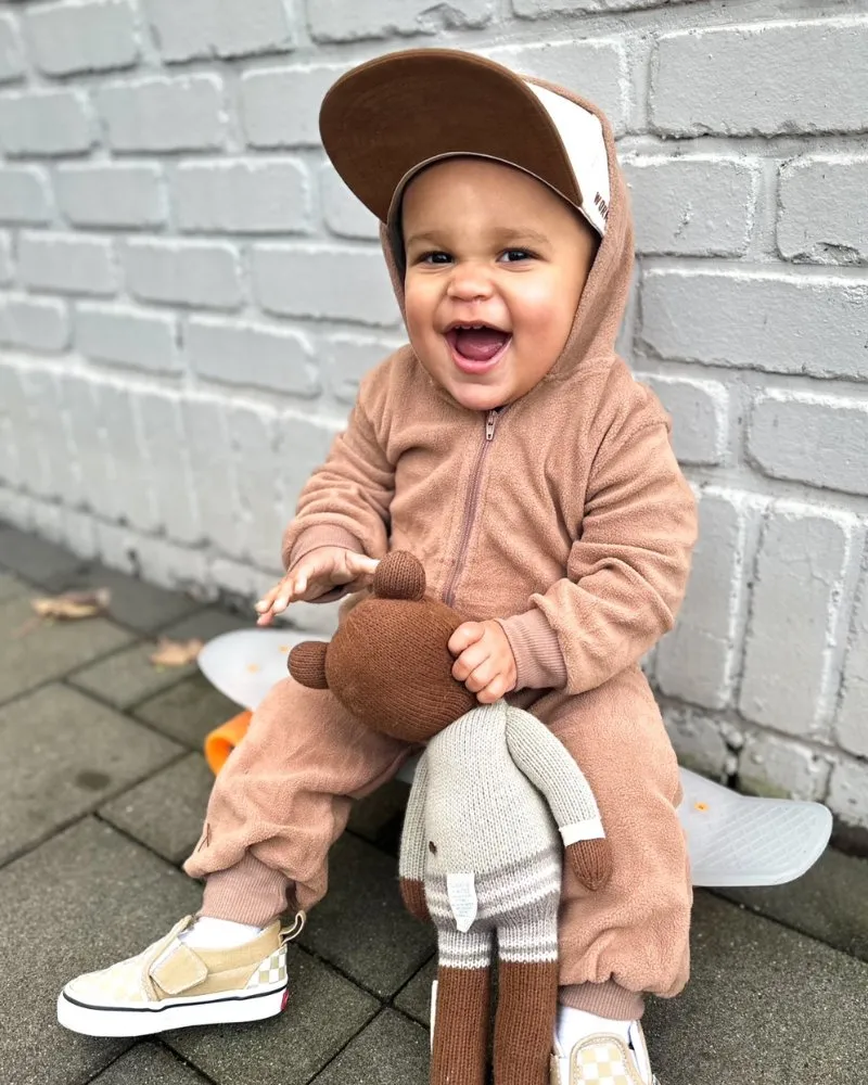 Ezra Hooded Jumpsuit - Teddy Bear