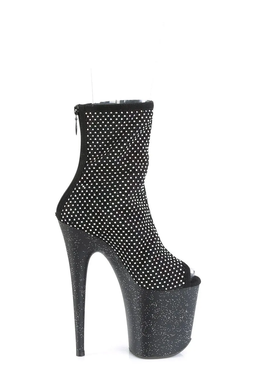 FLAMINGO-1031GM Ankle Boot | Black Faux Suede