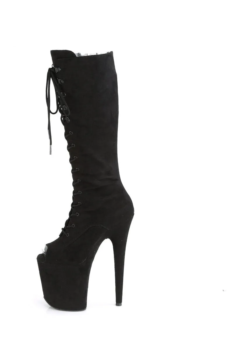 FLAMINGO-2051FS Exotic Boot | Black Faux Suede