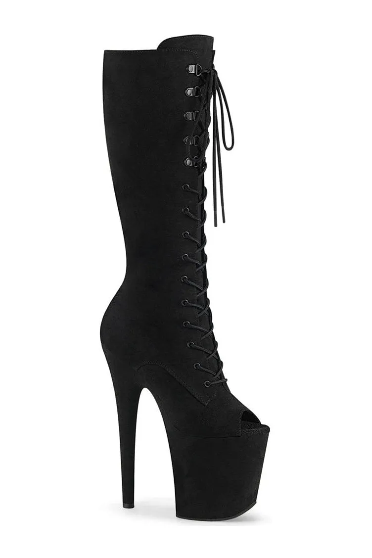FLAMINGO-2051FS Exotic Boot | Black Faux Suede