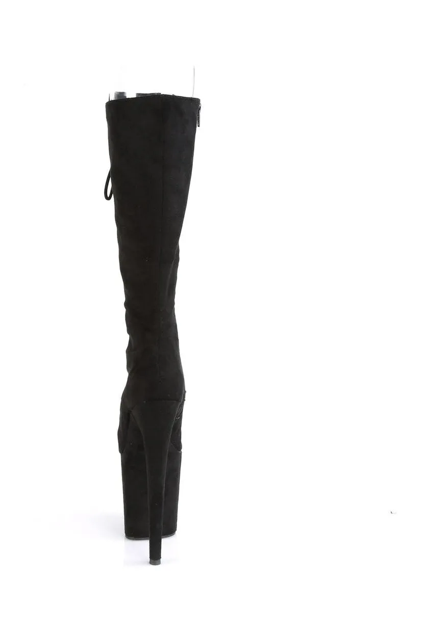 FLAMINGO-2051FS Exotic Boot | Black Faux Suede