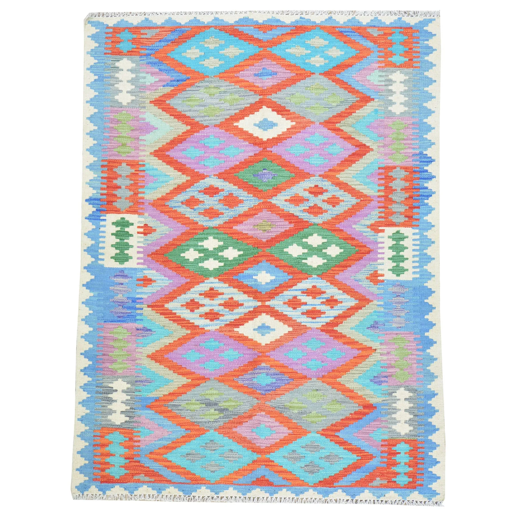 Flatweave Tribal Handmade Geometric Design Wool Rug (Size 4.1 X 6.0 ) Cwral-8277
