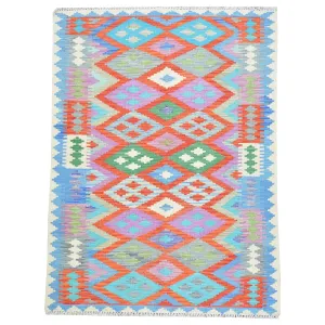 Flatweave Tribal Handmade Geometric Design Wool Rug (Size 4.1 X 6.0 ) Cwral-8277