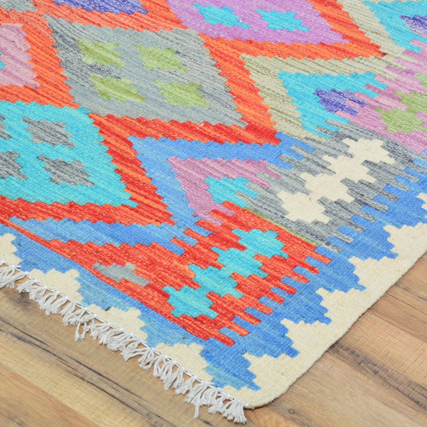 Flatweave Tribal Handmade Geometric Design Wool Rug (Size 4.1 X 6.0 ) Cwral-8277