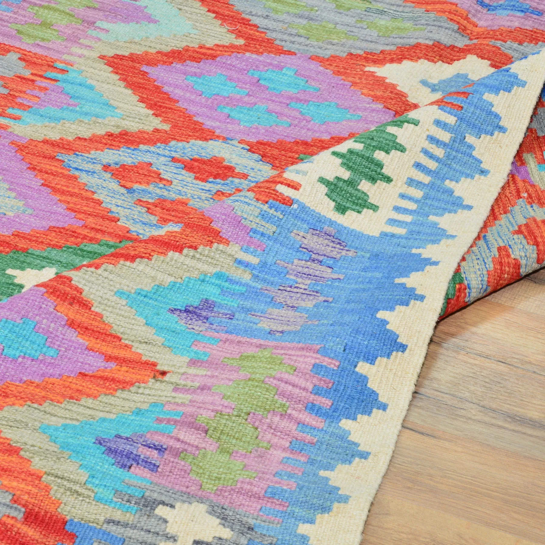 Flatweave Tribal Handmade Geometric Design Wool Rug (Size 4.1 X 6.0 ) Cwral-8277