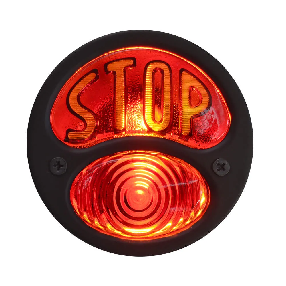 Ford Duo Lamp Model A Motorcycle Tail Light - Black