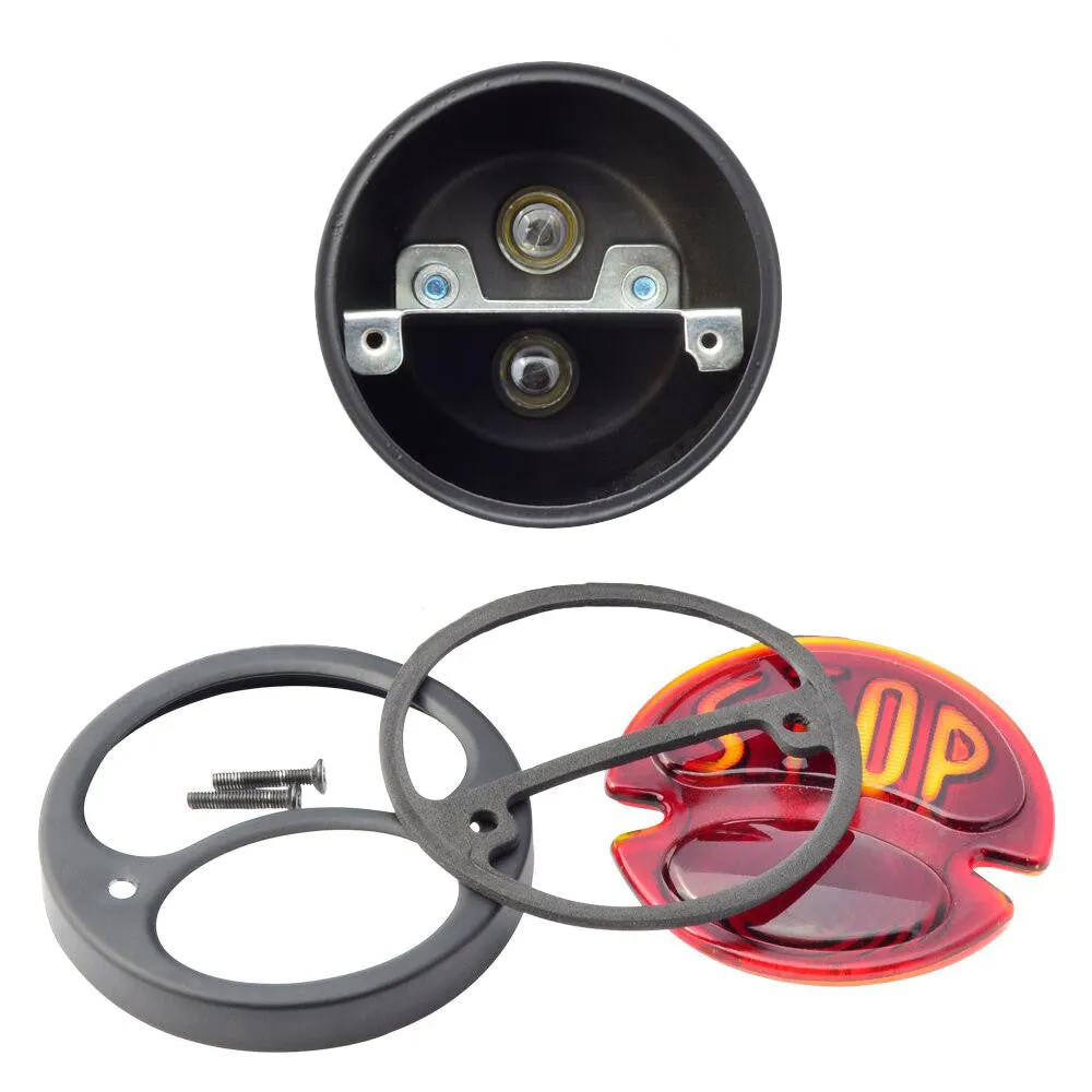 Ford Duo Lamp Model A Motorcycle Tail Light - Black