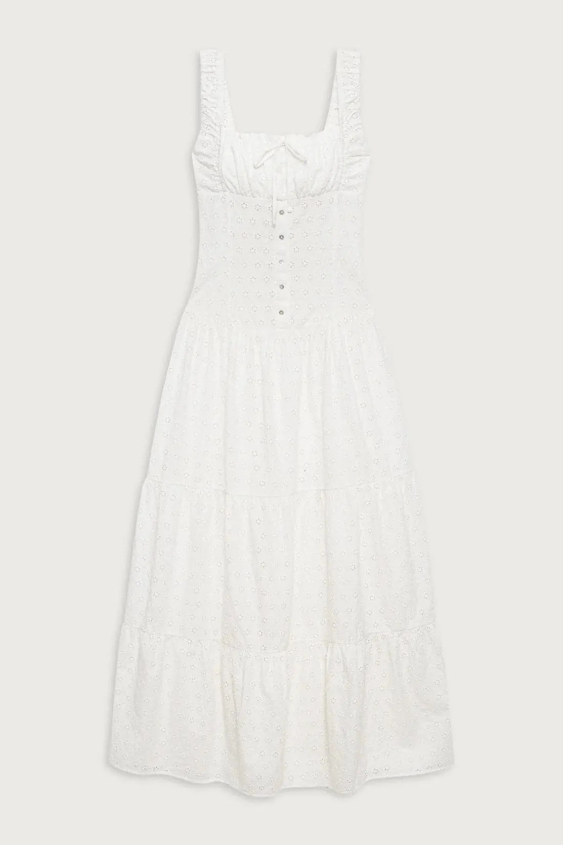 Frankies Bikinis Christabelle Eyelet Maxi Dress as seen on Bella Hadid & Amelia Gray