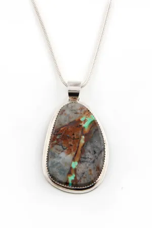 Freeform Navajo Boulder Turquoise Pendant