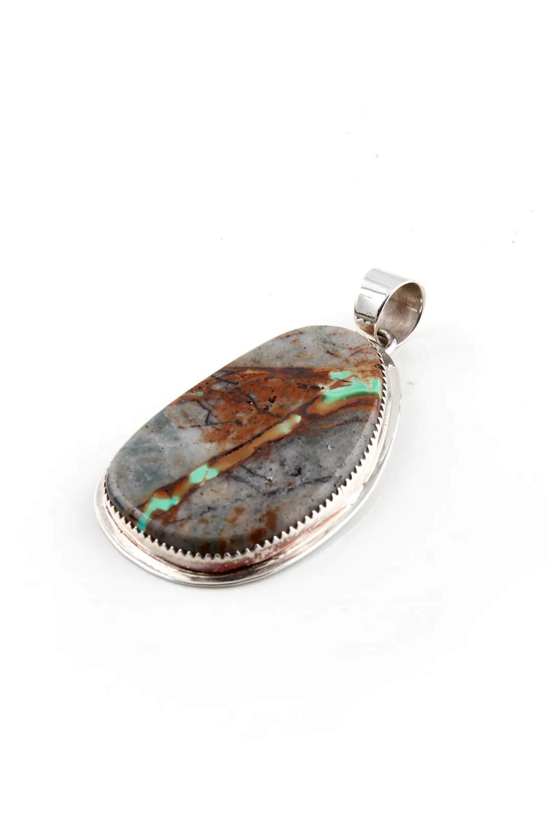 Freeform Navajo Boulder Turquoise Pendant