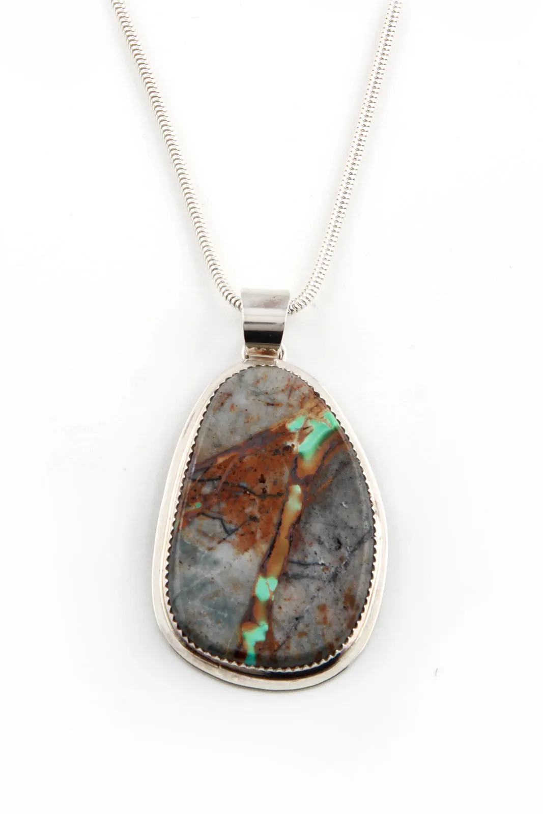 Freeform Navajo Boulder Turquoise Pendant