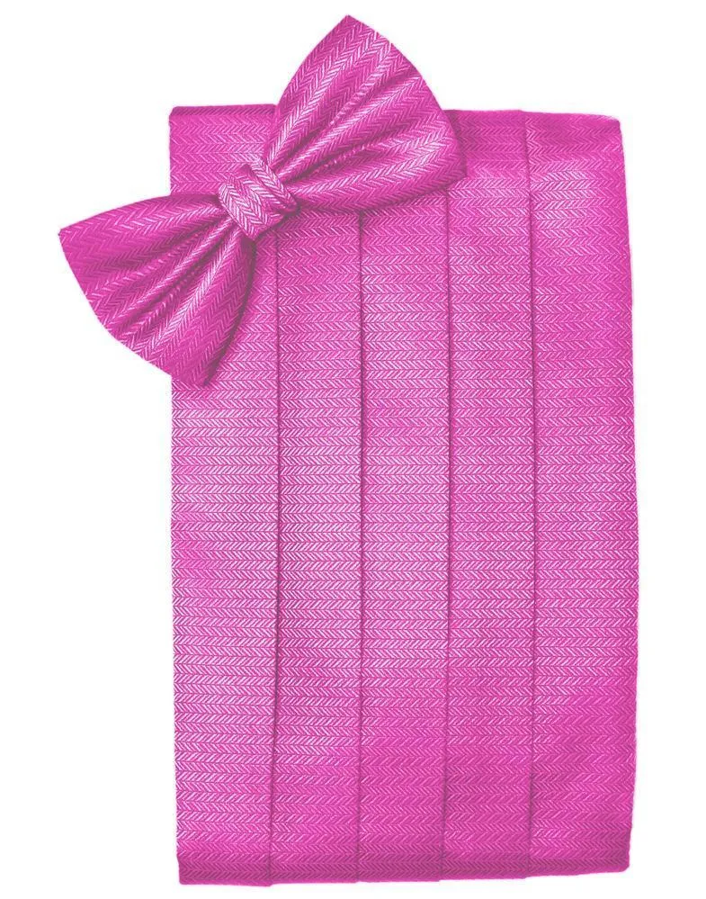 Fuchsia Herringbone Kids Cummerbund