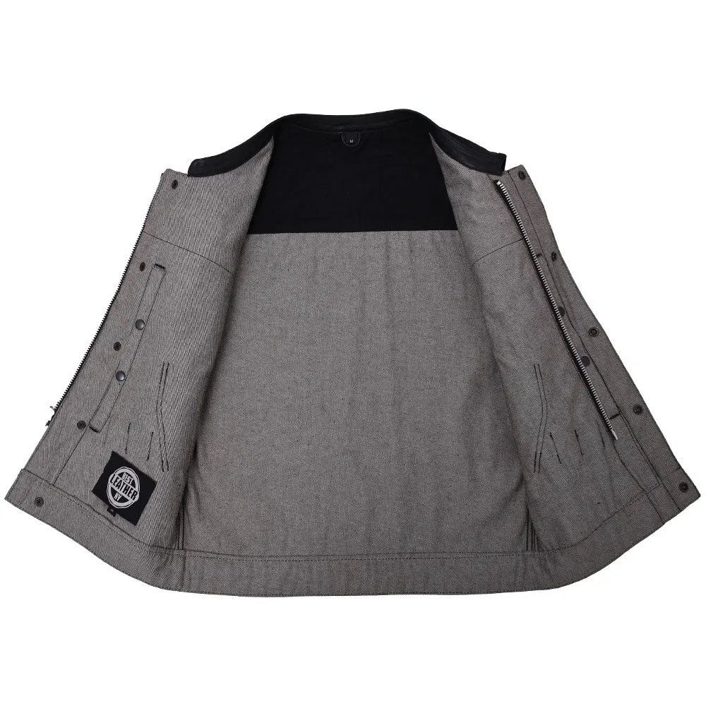 GAIUS - Motorcycle Denim/Leather Vest
