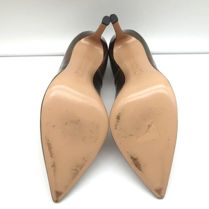 Gianvito Rossi Ellipsis High Back Pumps Holographic Leather Size 39 Pointed Toe