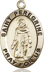 Gold Filled St Peregrine Pendant (3/4")