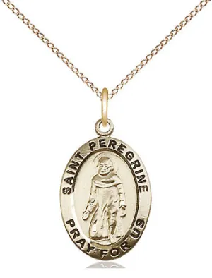 Gold Filled St Peregrine Pendant (3/4")