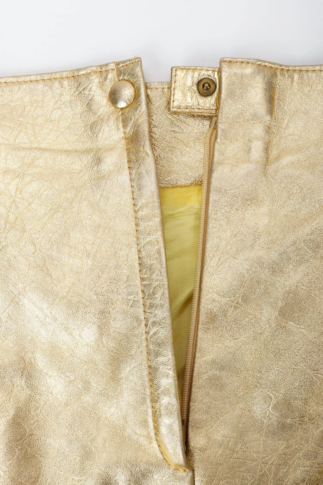 Gold Leather Lamé Jacket & Skirt Set