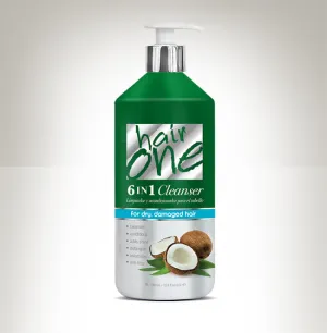 HAIR ONE 6 IN 1 CLEANSER – COCONUT OIL FOR DRY AND DAMAGED HAIR 33.8 OZ.