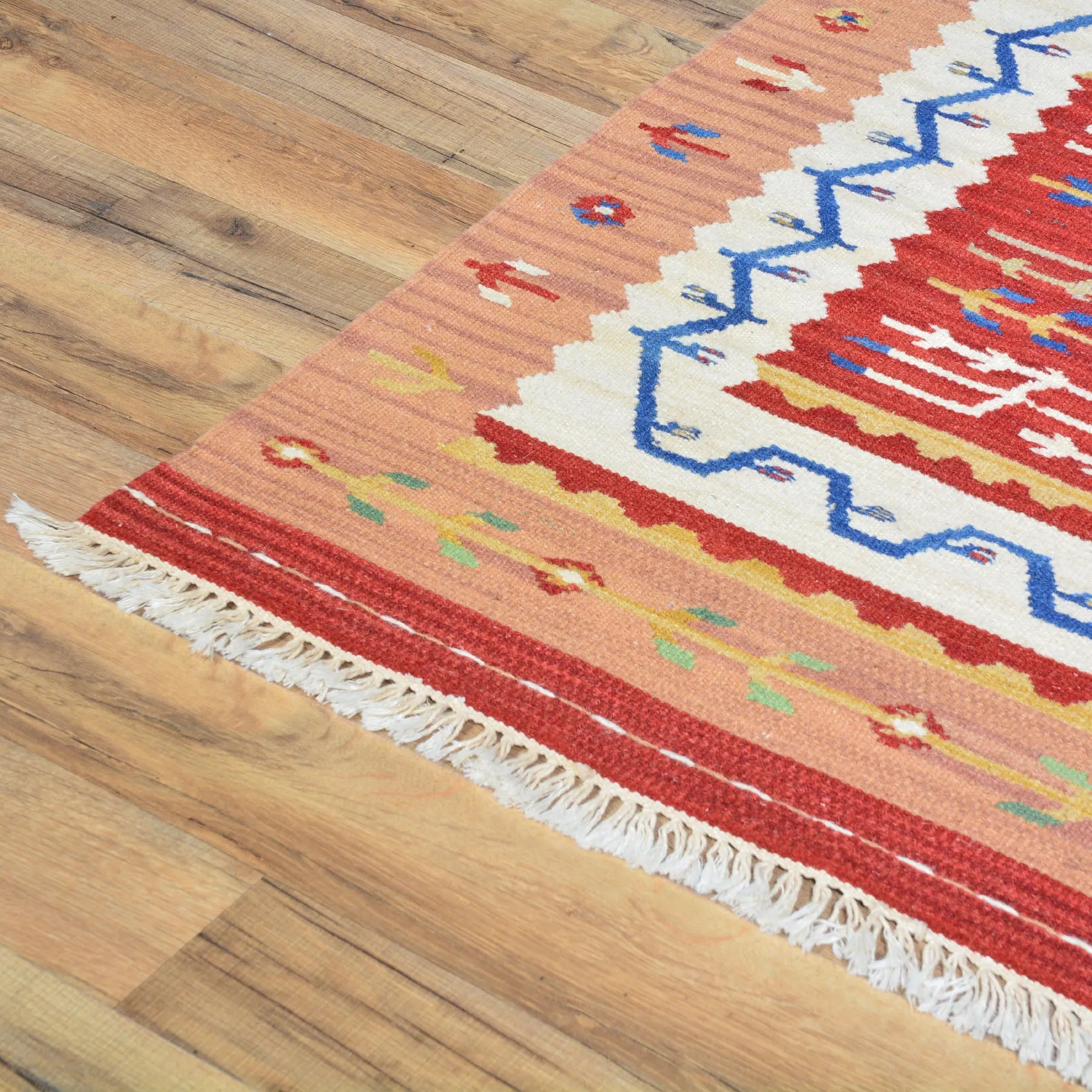 Hand-Woven Flatweave Kilim Handmade Southwestern Design Wool Rug (Size 2.1 X 3.1) Cwral-3339