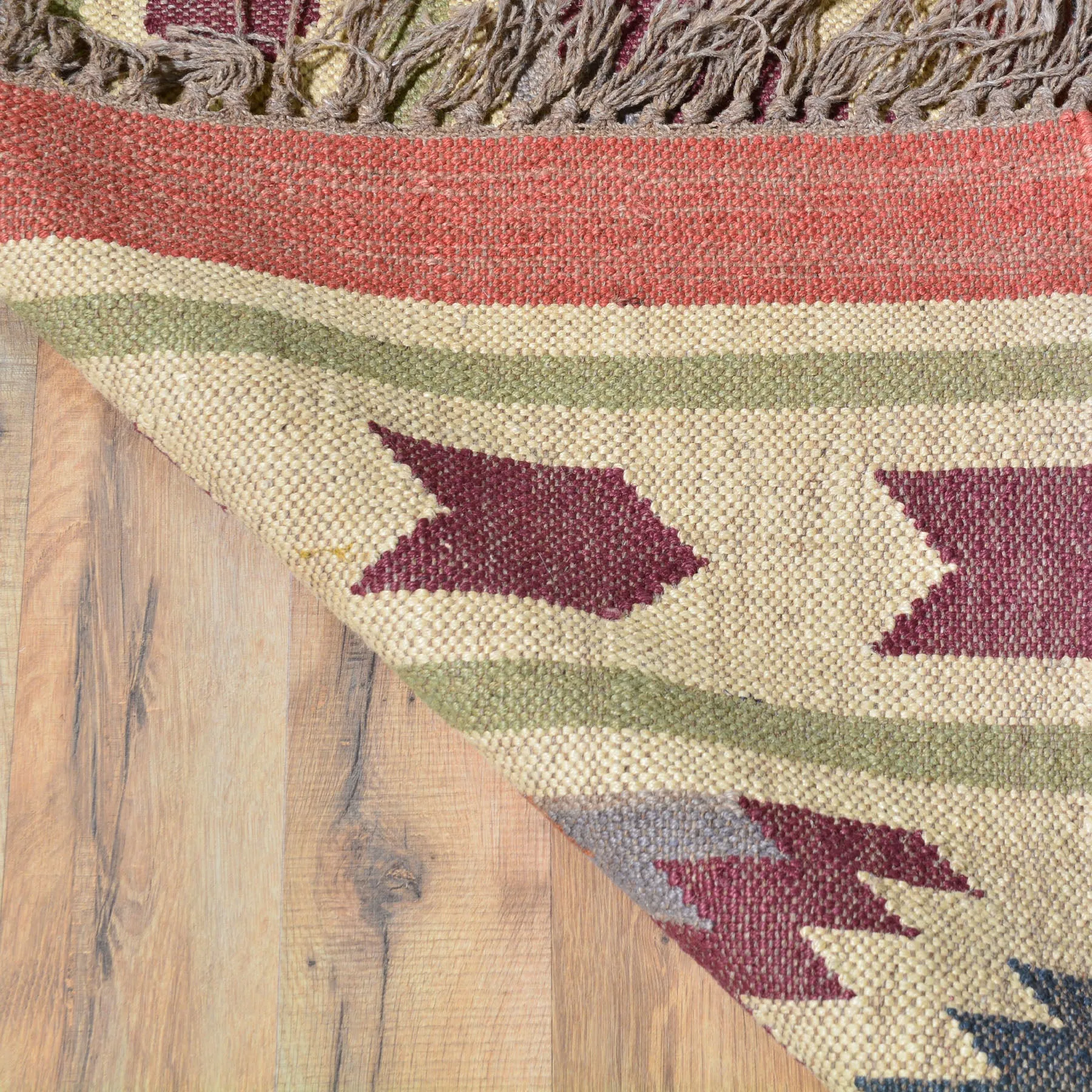 Hand-Woven Flatweave Reversible Kilim Jute/Wool Rug (Size 4.11 X 8.3) Cwral-7335