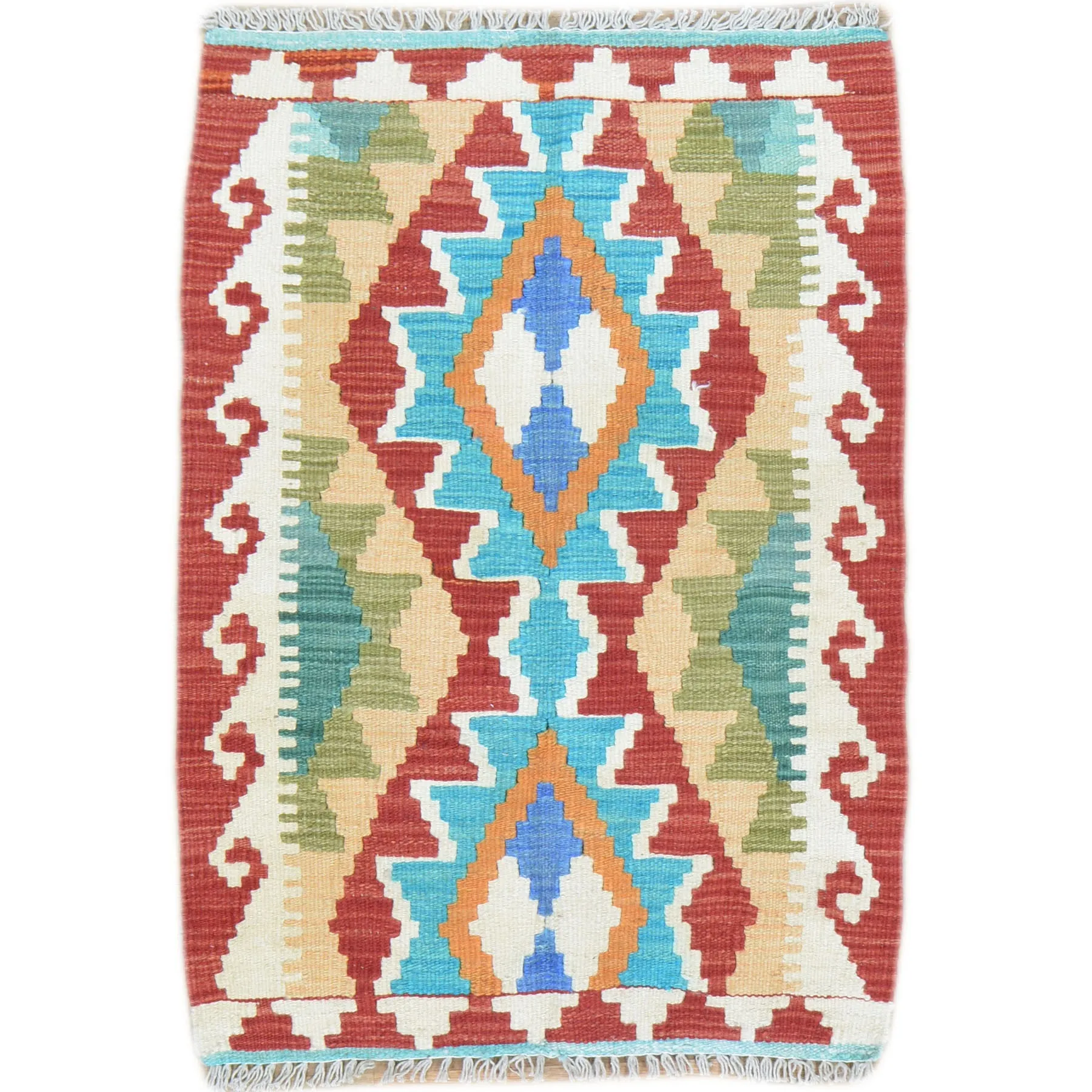 Hand-Woven Reversible Tribal Kilim Handmade Wool Rug (Size 2.0 X 2.11) Cwral-9312