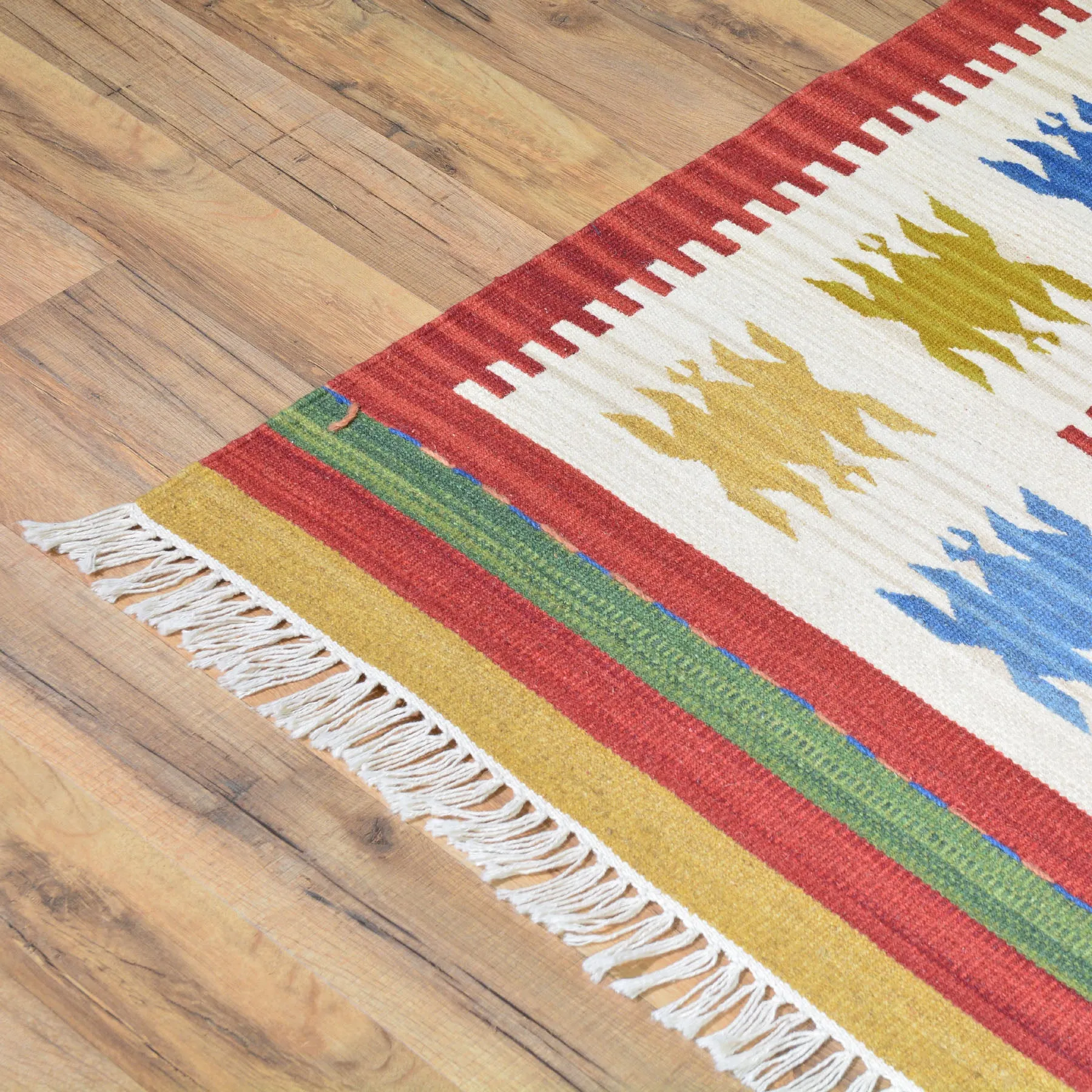 Hand-Woven Reversible Turkish Design Handmade Kilim Wool Rug (Size 5.5 X 7.6) Brral-4146