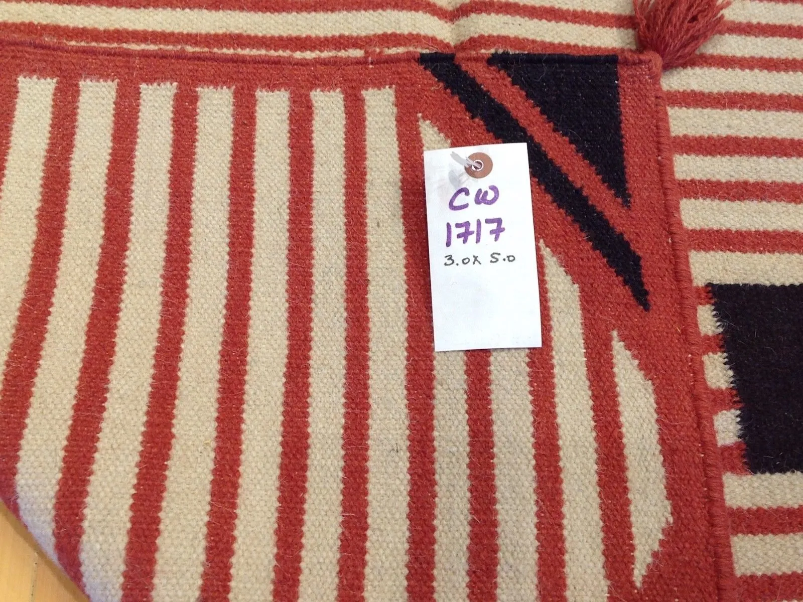 Hand-Woven Southwestern Design Dhurrie Reversible Kilim Wool Rug (Size 3.0 X 5.0) Brral-5151