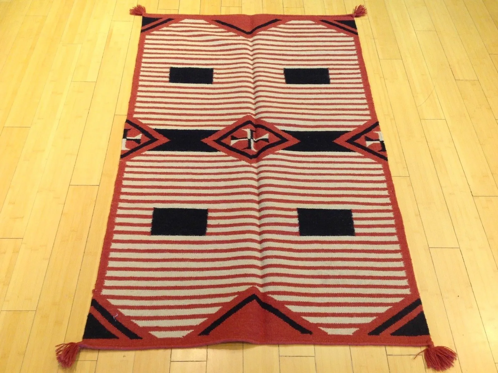 Hand-Woven Southwestern Design Dhurrie Reversible Kilim Wool Rug (Size 3.0 X 5.0) Brral-5151