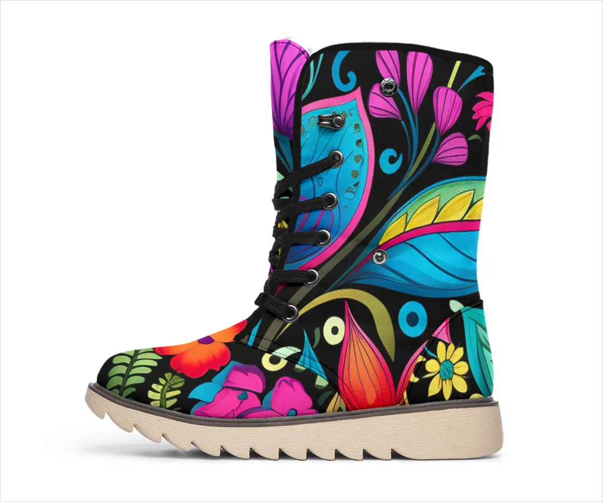 Happy Floral Polar Boots