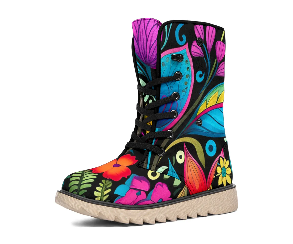 Happy Floral Polar Boots