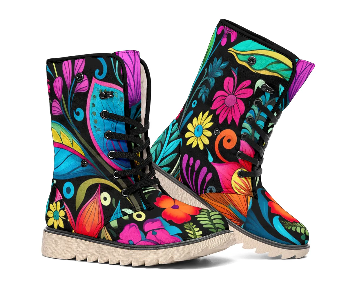 Happy Floral Polar Boots